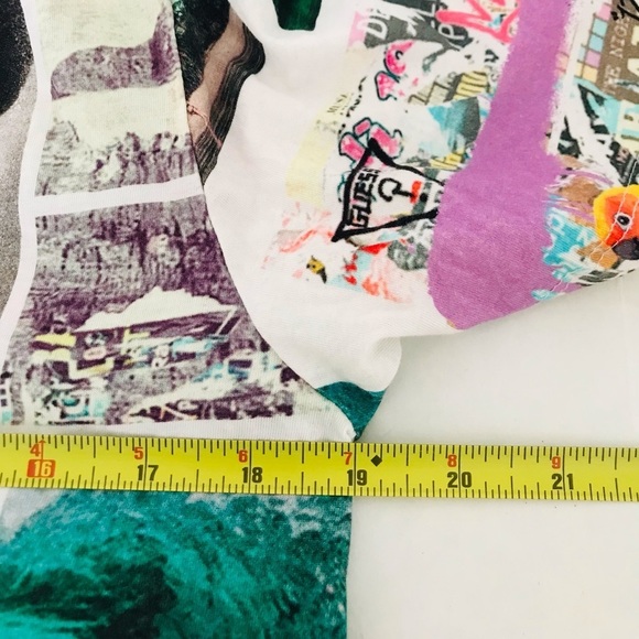 Guess | Short Sleeves Postcard Tee Mens Size M Organic Cotton Crewneck Pullover - Picture 13 of 14